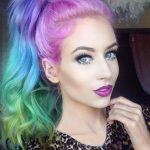 High Colorful Ponytail- Hairstyles for Girls