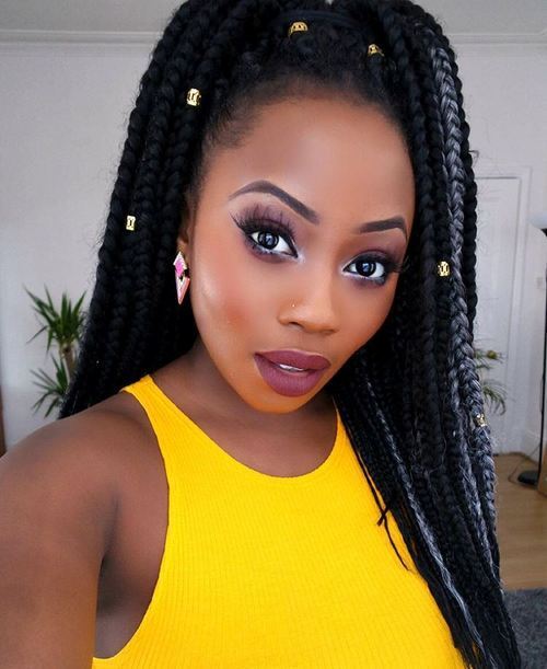 High Ponytail Style Box Braids