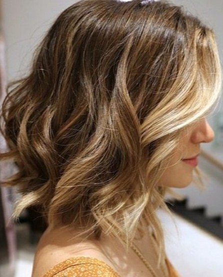 Highlighted Blonde Angled Bob Haircuts