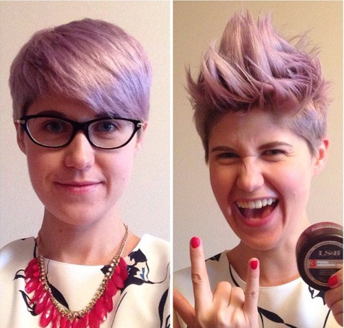 Lively Lavender Locks Spiky Haircuts