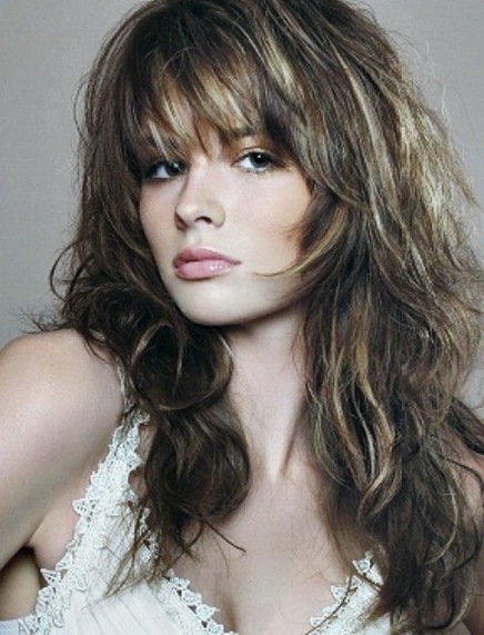 Long Shaggy Hairstyle with Bangs- Long layered haircuts with bangs