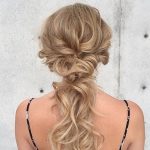 Low Blonde Ponytail Updo Hairstyles for Long Thin Hair