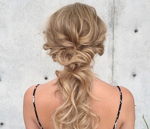 Low Blonde Ponytail Updo Hairstyles for Long Thin Hair