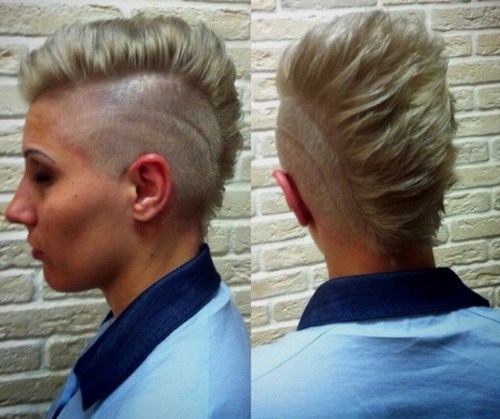 Mohawk with Side Designs Spiky Haircuts