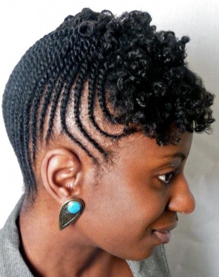 Natural Afro-American Hairstyle with Braided-Natural Hairstyles for Short Hair Crown