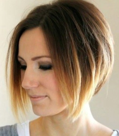 Ombre Angled Bob Haircuts