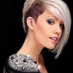 One Side Parted and One Side Shaved- Angled Bob Haircuts