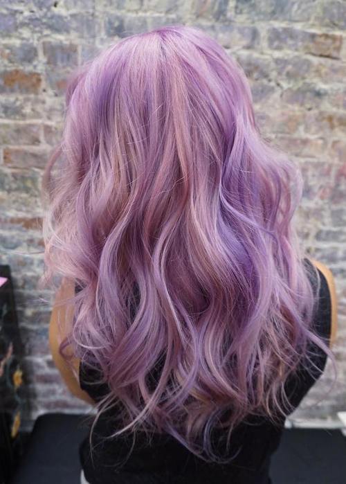 Pastel Lavender Waves Purple Highlights