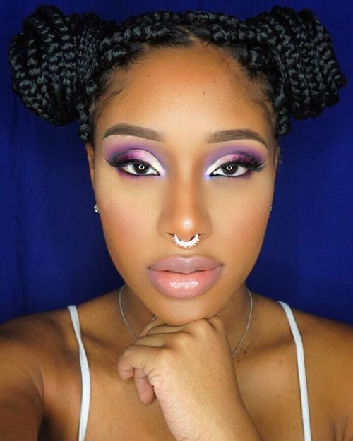 Pig Tail Bun Style Box Braids