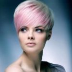 Pink Highlight for Pixie Haircut with Bangs-Best Short Hair with Highlights