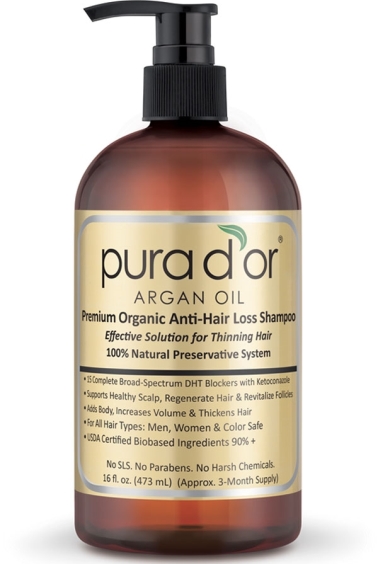 Pura d' Or Premium Organic Anti Hairloss Shampoo- Hair growth shampoos