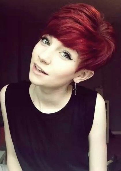 Red Pixie Hairstyle- Ideas for red ombre hair