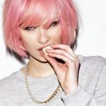 Short Pastel Pink Hairstyle with Bangs- Short haircuts for fine hair