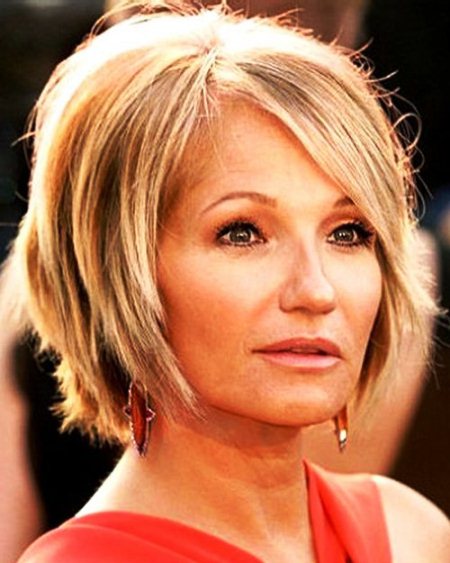 Short Textured A-Line Hairstyle-Hairstyles for Older Women