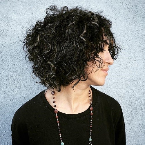 Silver Lining Bob Curly Bob Hairstyle