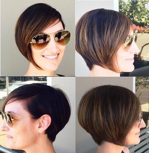 Sleek and Straight Cut Graduated Bob Haircuts