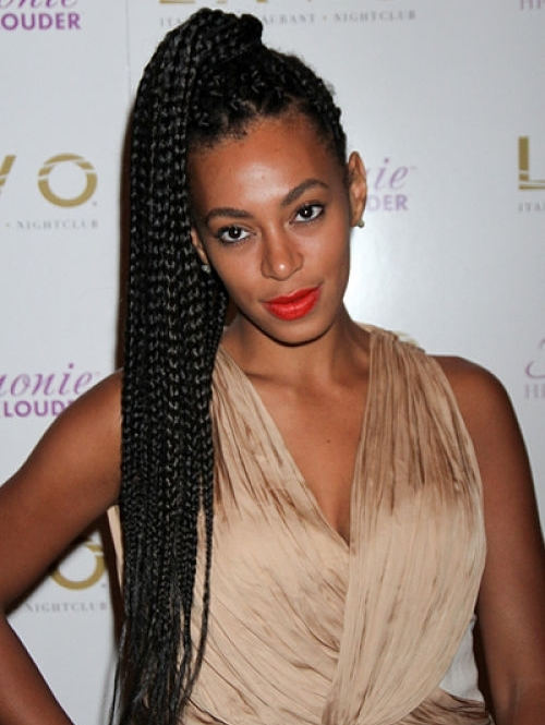 high pony Box braids updo hairstyles