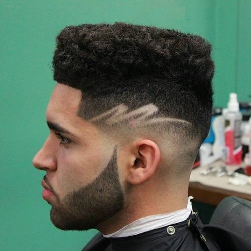 Textured Flat-Top with Designs Flat Top Haircuts