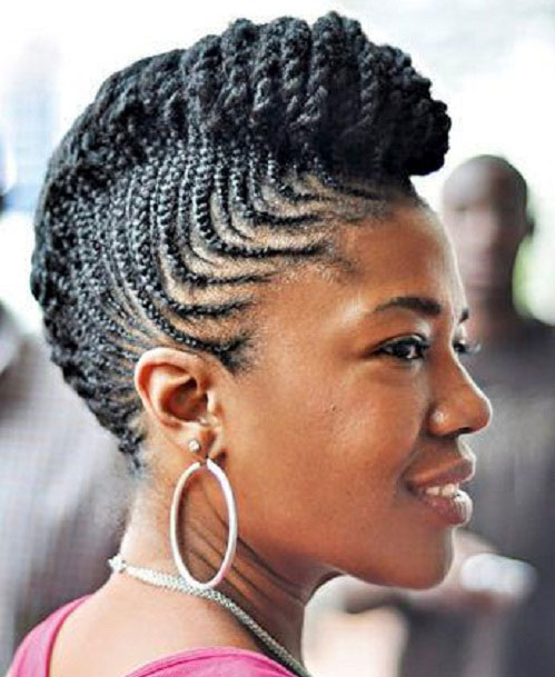 Twisted Braided Natural Hair Mohawk Mohawk Hairstyles