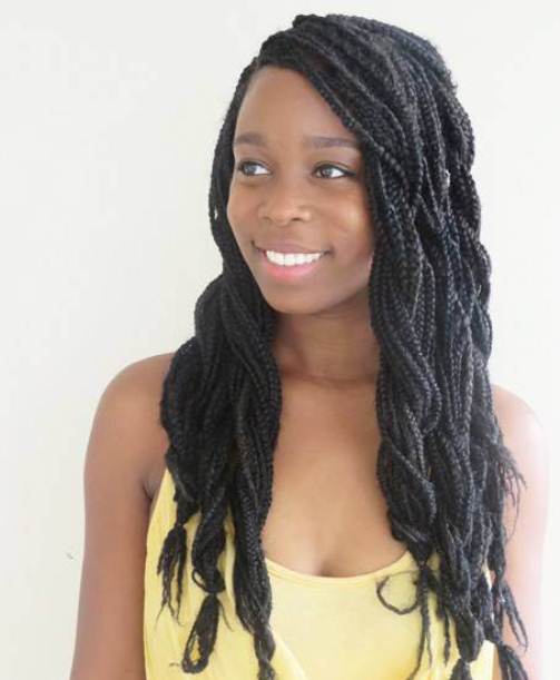 Twisted Side Downdo Box Braids