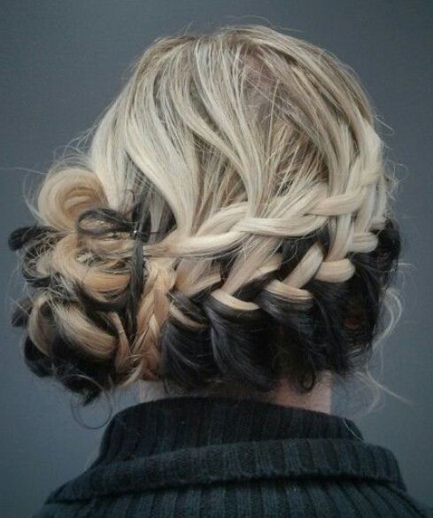 Unique Braided Bun with Two Shades- Hairstyles for Girls