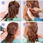 Wavy A-line hairstyle with a bouffant for Round Faces