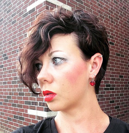 Wavy Side Bang Pixie Cuts