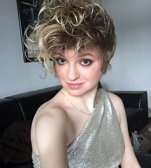 Wild Blonde Curls Pixie Cuts