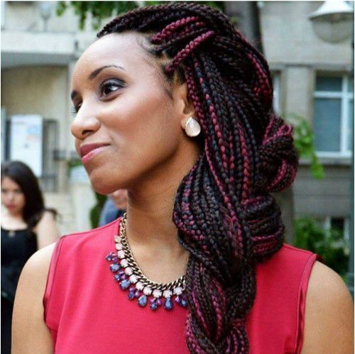 Third Box braids updo hairstyles