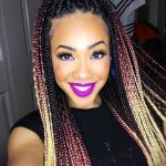 pink and ombre box braids updo hairstyles