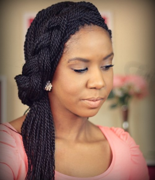 crown Box braids updo hairstyles