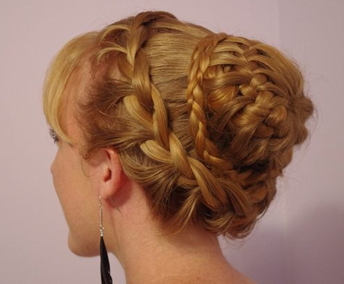 A fancy Bun Two French Braid Hairstyles for Women 