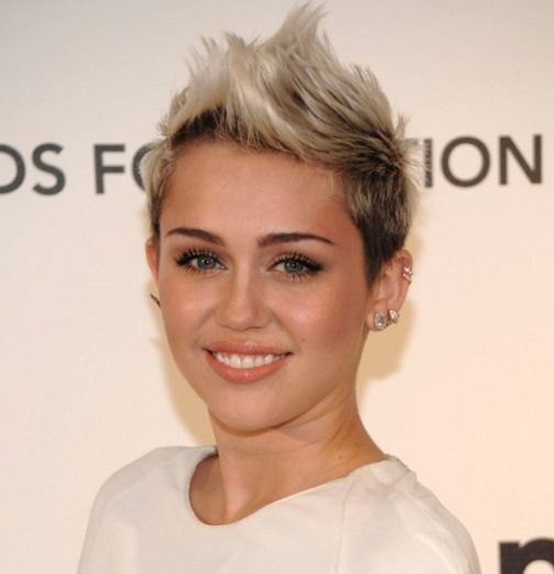 Grey Hair with Darkened Roots Miley Cyrus haircuts 
