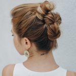 Triple staked buns Hairstyles for Long Thick Hair