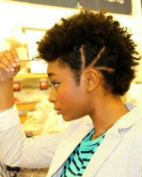Sectioned Mohawk twist hairstyles for natural hair