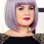 Front Bangs with Purple Shades grey hair trend