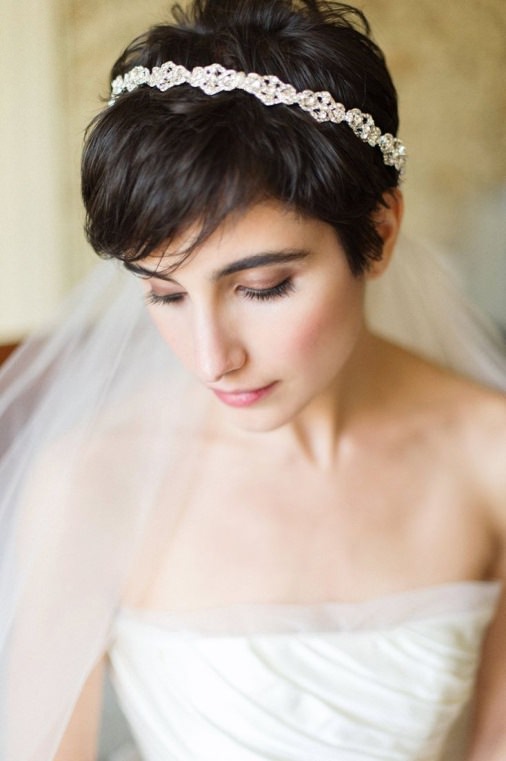 With a Veil and a Headband hairstyles for brides and bridesmaids