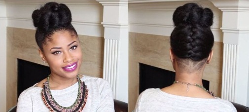Braid with Bunt twist hairstyles for natural hair