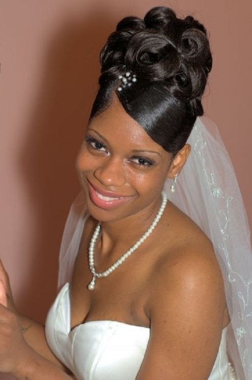 The Bridal Updo weave hairstyles for black women 