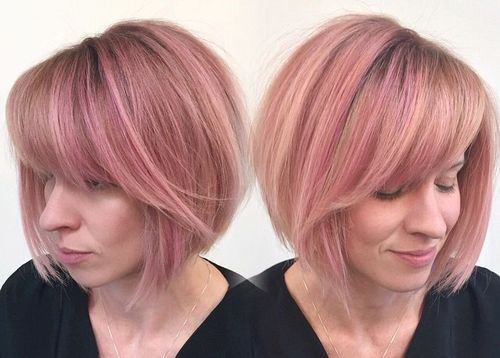  Pastel Pink Long Bob Hairstyles