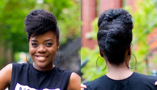 Rolled Bun twist hairstyles for natural hair 