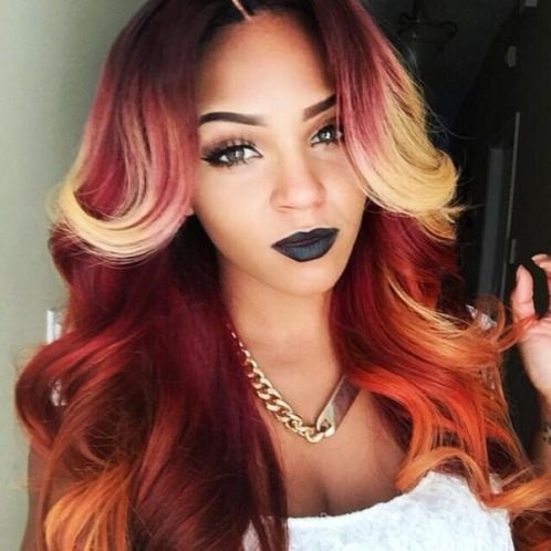 go colorful weave hairstyles for black women 