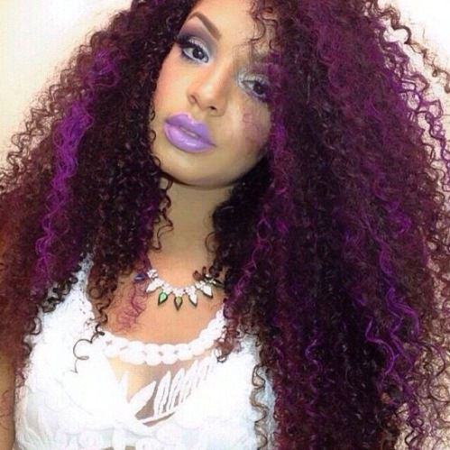 Try Some Lavender Shade Black Curly Hairstyles