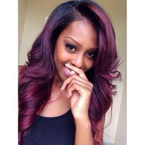 Purple Toned Hair weave hairstyles for black women