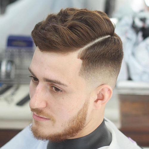 Deep Parted Faux Hawk Haircuts for Men