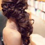 Side swept Hairstyles for Indian Wedding