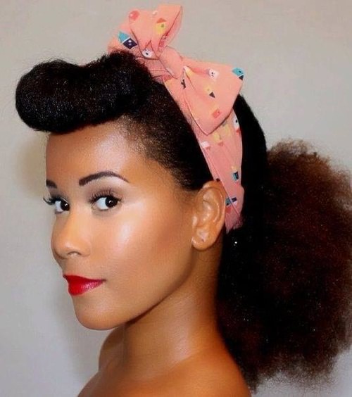 Cute Pin Up twist hairstyles for natural hair