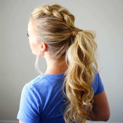  Crown with a Tail half braided hairstyles 