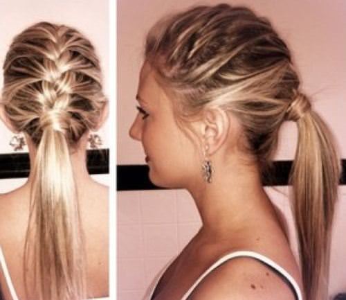With a Ponytail French Braid Hairstyles