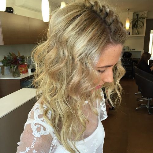 Center braided Hairstyles for Thick Wavy Hair